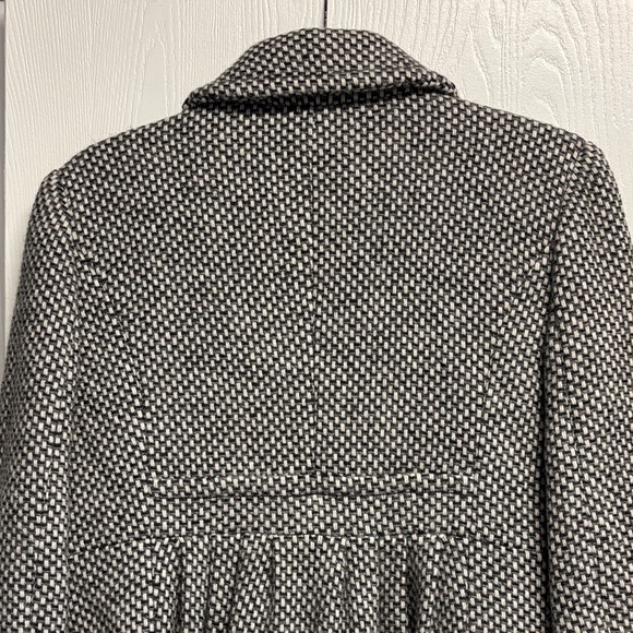J. Crew Factory Black and White Wool Blend Pea Coat - Picture 4 of 11